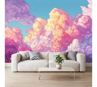Générique Dégradé Nuage Papier Peint Photo Intissé 350x256 cm | Pour les Chambres d'enfants Salon, Anime Conte De Fées Dessin Animé Papier Peint Panoramique Mural