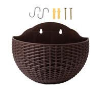 Générique Demi Cercle Pot De Fleur Suspendu - 21 Cm Jardinières Demi - Lune avec Trou De Drainage -Pots De Fleurs Muraux en Imitation Rotin - pour Balcon, Clôture, Décoration Intérieure Et Extérieure