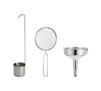Générique D'entonnoirs Entonnoir Multifonction Pratique en Acier Inoxydable Résistant à L'usure Set avec Filtre Intégré Solide Argenté pour Liquides et Boissons, Accessoire de Cuisine
