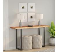 Générique Dessus de Table Acacia Massif 160x40x3,8 cm rectangulaire, Plateau Bois Massif à Bord Vivant Rustique pour Table de Bar ou d'appoint, Surface Lisse Facile à Nettoyer