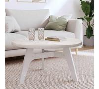 Générique Dessus de Table Rond Blanc Ø80x3 cm en Bois de pin Massif, Table Ronde 80cm diamètre pour Salle à Manger ou Basse
