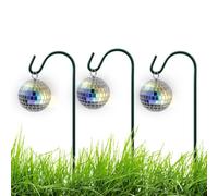 Générique Disco Ball Plant Hanger | 3 Pieces Silver Reflective Waterproof Glitter | Gardens Disco Balls | for Outdoor Courtyard Garden Patio Lawn Pathway Balcony