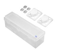 Générique Distributeur de Film Alimentaire - 44 cm, Coupe-Film PE, Support de Rouleau de Cuisine Commercial | Boîte Transparente, Rangement Polyvalent pour Découpe Facile, Réduction des Déchets, Util