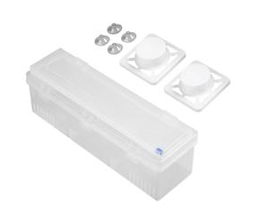 Générique Distributeur de Film Alimentaire - 44 cm, Coupe-Film PE, Support de Rouleau de Cuisine Commercial | Boîte Transparente, Rangement Polyvalent pour Découpe Facile, Réduction des Déchets, Util