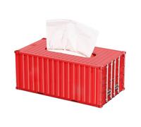 Générique Distributeur De Mouchoirs En Conteneur D'expédition - Boîte À Mouchoirs 20 Cm - Rangement ABS | Porte-serviettes Décoratif Avec Porte-stylos - Maison Bureau Chambre Cuisine Bureau
