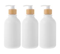 Générique Distributeurs de Shampoing Pompe Antidérapante en Pet Blanc Lot de 3 500ml et Confortable, Flacons Rechargeables pour Évier Cuisine ou Salle de Bain