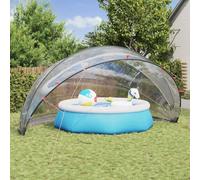 Générique Dôme de Piscine Pliable Transparent - Fibres de Verre Résistant aux UV PVC Imperméable 592 x 590 x 275 cm Protection Énergétique pour Piscines Extérieures et Jardins Modernes