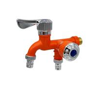 Générique Double Outlet Faucet - Spout Bathroom Sink Tap, 2 Way Water Diverter Connector for Garden Washer and Mop Pool, Easy Install Mixer Valve, Ideal for Outdoor Basin Laundry