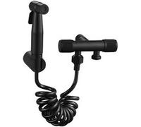 Générique Douchette Multifonction Flexible Spiralé Robinet d'Arrêt Mural Noir