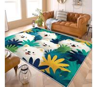 Générique Doux Tapis Chambre d'enfant Décoration 60x90 cm Antidérapant Antifouling Animal PoméRanien Tapis Salon Chambre à Coucher, Paillasson, Lavable en Machine, Ne Perd Pas Ses Poils, Vert