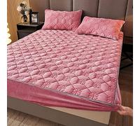 Générique Drap-Housse de Luxe en Velours Cristal à Poches Profondes - Couvre-lit matelassé épais, protège-Matelas pour Chambre à Coucher ou Appartement (4 California King 200x220cm)
