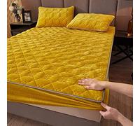 Générique Drap-Housse de Luxe en Velours Cristal à Poches Profondes - Couvre-lit matelassé épais, protège-Matelas pour Chambre à Coucher ou Appartement (9 Full 150x200cm)