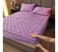 Générique Drap-Housse de Luxe en Velours Cristal à Poches Profondes - Couvre-lit matelassé épais, protège-Matelas pour Chambre à Coucher ou Appartement (6 Queen 180x200cm)