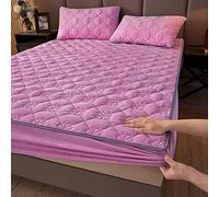Générique Drap-Housse de Luxe en Velours Cristal à Poches Profondes - Couvre-lit matelassé épais, protège-Matelas pour Chambre à Coucher ou Appartement (7 Queen 180x200cm)