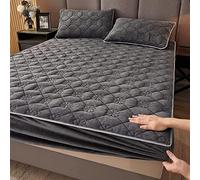 Générique Drap-Housse de Luxe en Velours Cristal à Poches Profondes - Couvre-lit matelassé épais, protège-Matelas pour Chambre à Coucher ou Appartement (2 Queen 180x200cm)