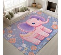 Générique Durable Tapis Anime Style Japonais Douces Tapiss Doux Animalier Ne Perd Pas Ses Poils Éléphant Rose Pois Fleurs Tapis 50 x 80 cm Couloir Entrée