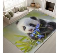 Générique Durable Tapis Style Peinture à l'huile Douces Tapiss Cinématographique Animal Ne Perd Pas Ses Poils Bébé Panda Floral Tapis 50 x 80 cm Couloir Entrée