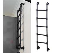 Générique Échelle de fenêtre Robuste pour accès au sous-Sol, échelle de Remplacement/d'accès pour Lits superposés en métal Noir, échelle de Grenier Industrielle pour Chambre d'étudiant, loft