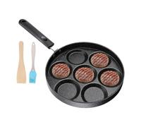 Générique Egg Frying Pan - 7-Cup Mini Pancake Pan With Spatula Brush | Egg Cooking Pan, Mini Pancake Maker, Nonstick Breakfast Pan For Eggs Omelets Meat Patties And Camping.