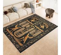 Générique Égypte Antique Vintage écriture Tapis 60x90cm Totem Style Exotique Antidérapant Poils Bas Moquettes Sol Décoration Durable Doux Machine Lavable Grand Tapis pour Chambre Salon 20y43