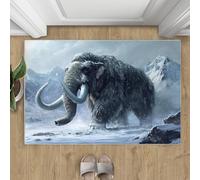 Générique Elephant Teppich 60 x 90 cm Petit mammouth Lavable pour Chambre à Coucher antidérapant pour Salon, entrée, Couloir, décoration d'intérieur