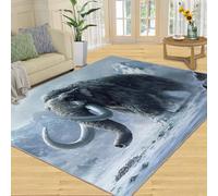 Générique Elephant Teppich Teppich - Petit Tapis Lavable en Forme de mammouth pour Chambre à Coucher, Tapis antidérapant à Poils Courts pour Salon, Cuisine, décoration d'intérieur - 80 x 120 cm