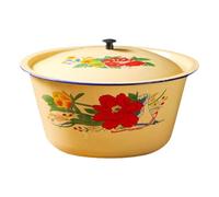 Générique Enamel Bowls Classic Vintage Enamel Cake Containers With Lid