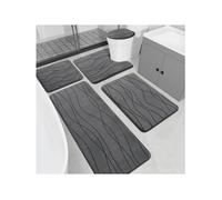 Generique Ensemble 3 pièces tapis de bain forme ondulée, mousse mémoire de forme, antidérapant, absorbant, pour salle de bain
