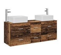 Générique Ensemble Armoire Salle De Bain 3 Pc Bois Ancien | Meuble sous lavabo, cabinet milieu, bois d'ingénierie, monté au mur, sans trous pré-percus, 2 forets inclus