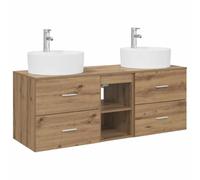 Générique Ensemble Armoire Salle De Bain 3 Pc Chene Artisanal Mural | Bois d'ingénierie résistant,design mural gain de place,2 forets inclus,installation flexible,style contemporain