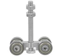 Générique Ensemble Chariot Silencieux à 4 Roues en Acier Argenté pour Porte Coulissante, Assemblage Robuste Boulon, Fonctionnement Fluide, et Installations Industrielles