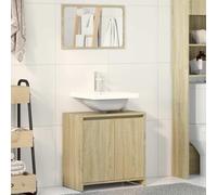 Générique Ensemble de Meubles de Salle de Bain Moderne 2 Pièces Chêne Sonoma Grand Espace de Rangement avec Armoire et Miroir Design Élégant et Durable Parfait pour Intérieurs Contemporains