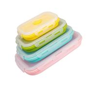 Générique Ensemble de récipients à déjeuner Pliables avec Corps en Silicone, Rangement emboîté et Fermeture de Couvercle pour Les Repas de Travail, préparation, Pique-Nique