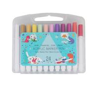Générique Ensemble de stylos marqueurs acryliques, 24 pièces, pinceaux d ' art pour peinture, impression 3D, encres résistantes à l ' eau, marqueur acrylique teintes