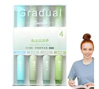 Générique Ensemble de surligneurs pastel | Surligneur dégradé 4 couleurs pour étudiant | Protection des yeux Key Mark Peinture Ligne Oblique Tête Main Compte Stylo, Bible Surligneurs Et Stylos