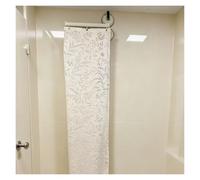 Générique Ensemble de Tringle à Rideau de Douche Pliable, Rideau de Douche rétractable résistant à l'eau, Barres d'angle réglables, ventouses, for Salle de Bain, Camping-Car, Dressing(5-Fold)