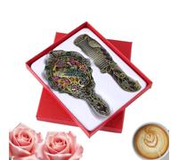 Générique Ensemble Miroir à Main et Peigne Accessoire De Coiffeuse Portable