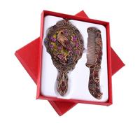Générique Ensemble Miroir à Main et Peigne Accessoire De Coiffeuse Portable