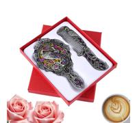Générique Ensemble Miroir à Main et Peigne Accessoire De Coiffeuse Portable