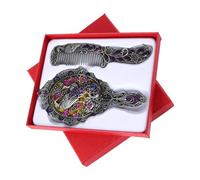 Générique Ensemble Miroir à Main et Peigne Accessoire De Coiffeuse Portable