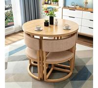 Générique Ensemble Table Et Chaises Manger Table Basse Quatre Chaises Ronde Salle Manger Diamètre Bureau Encastrable Ronde avec 4 Chais pour Salon (Kaki)