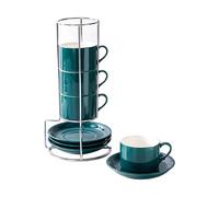 Générique Ensemble tasse et plat en céramique verte, 8OZ, Substance non mortelle, seize cents boissons chaudes et froides, idéal pour un usage quotidien, verres flexibles