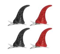 Générique Épingles à Cheveux D'halloween Décoration Capillaire Unique en Plastique et Métal Corne de Bœuf Rouge pour Fêtes D'garçon et Filles et Halloween, Accessoire Mode Unisexe