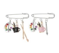 Générique Épingles à Vêtements 2 Pièces Métal Pinceaux Peinture, Accessoires Dessin pour Femmes, pour Présents Créatifs et Événements Artistiques