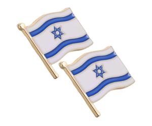Générique Épinglette Drapeau D'israël Valeur de Collection Design Unique Lot de 2 Pièces en Alliage Portable pour Événements Commémoratifs et Souvenirs