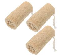 Générique Éponge Exfoliante en Luffa Naturelle 3pcs pour Bain Cuisine, Brosse en Loofah Khaki pour Laver Vaisselle et Corps, Accessoire Pratique pour Hommes et Femmes