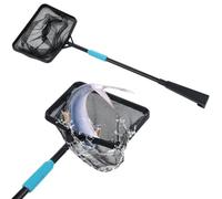 Générique Épuisette de Piscine avec Grand Sac, râteau à Feuilles pour Bassin avec Manche en Acier Inoxydable, Filet Skimmer à Mailles Fines pour Bassin et Piscine, Pratique au Quotidien