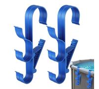 Générique Équipement de piscine crochets - 2 supports réglables étanches 3 crochets - Équipement De Piscine,Pour Épuisettes À Feuilles, Épuisettes, Brosses, Skimmer, Tuyau D'Aspirateur, Outil De