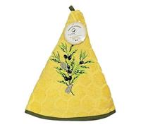 Générique Essuie Main Rond en éponge Tissage Jacquard olive cigale Jaune Qualité Premium
