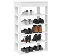 Générique Étagère à Chaussures Blanc 60x30x98 cm en Bois d'ingénierie, Meuble de Rangement Mince avec étagères pour Petits espaces, Dessus Pratique pour décoration, Facile à Nettoyer